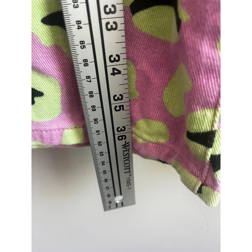 Hayley Elsaesser x TWIK Pink Green Leopard Print Wide Leg Jeans Size 27 Highrise - Picture 5 of 12